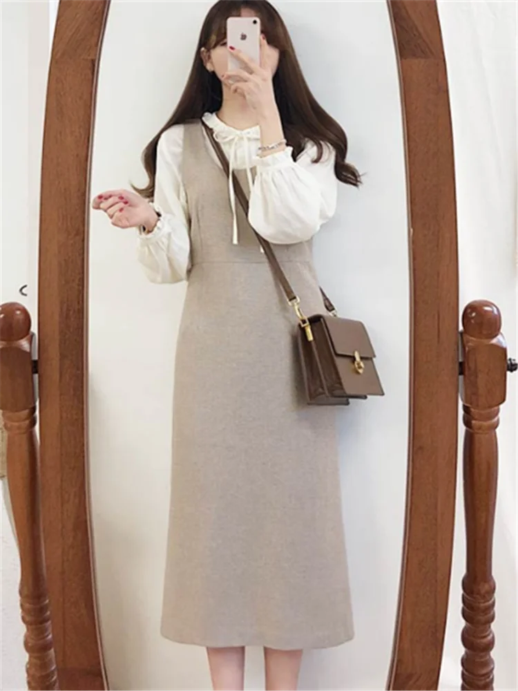 Тонкая свободная новая белая рубашка цвета хаки винтажные Женские топы с