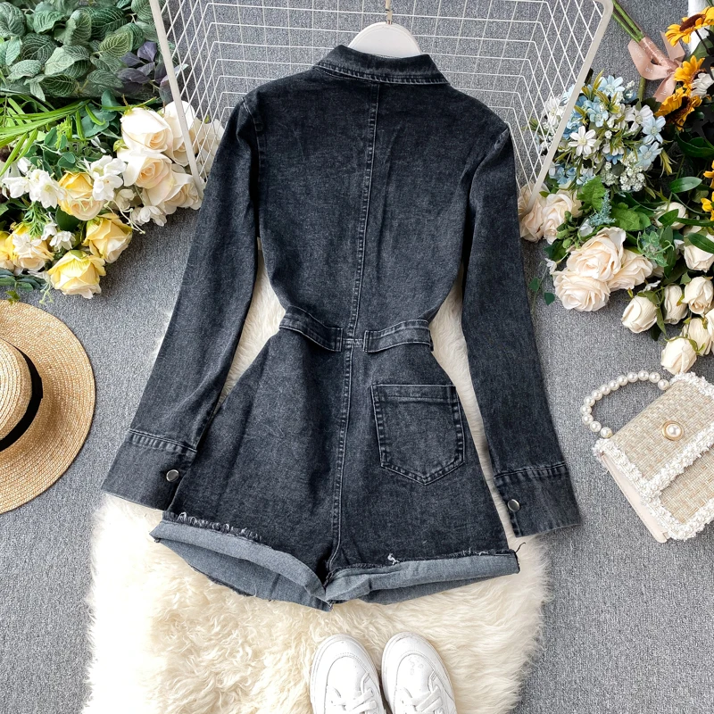 Женский комбинезон с длинным рукавом сплошной модный сексуальный полый