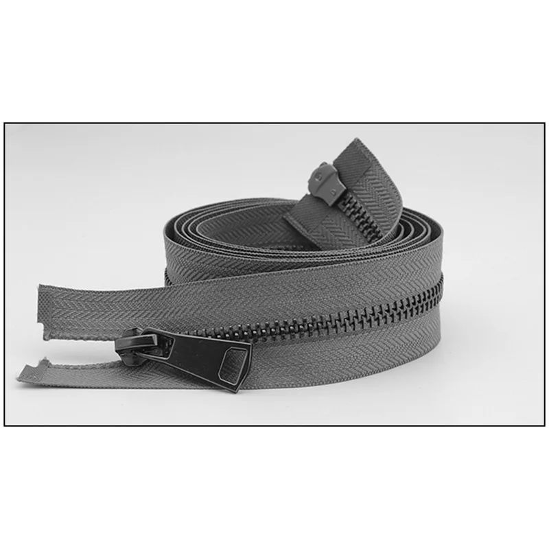 black-grey Meetee 120 см 5# Металлические молнии двойной слайдер открытый конец молнии DIY Швейные Инструменты пуховик пальто одежда портной ремонт аксессуары - Цвет: black-grey