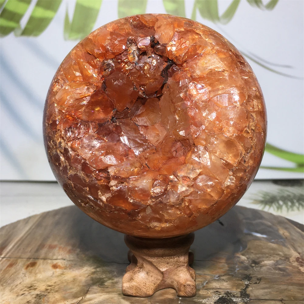 

Natural Druzy Carnelian Quartz Crystal Reiki Treatment Red Agate Geode Voog Gemstone Sphere Ball Ornament For House Decoration