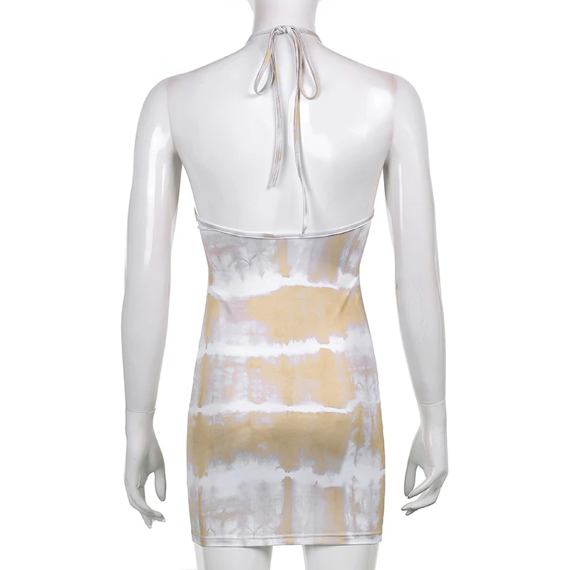 

Rockmore Halter Neck 2021 Summer Mini Dress Women Sexy Bodycon Sleeveless Backless Off Shoulder Y2K Beach Party Dresses Vintage