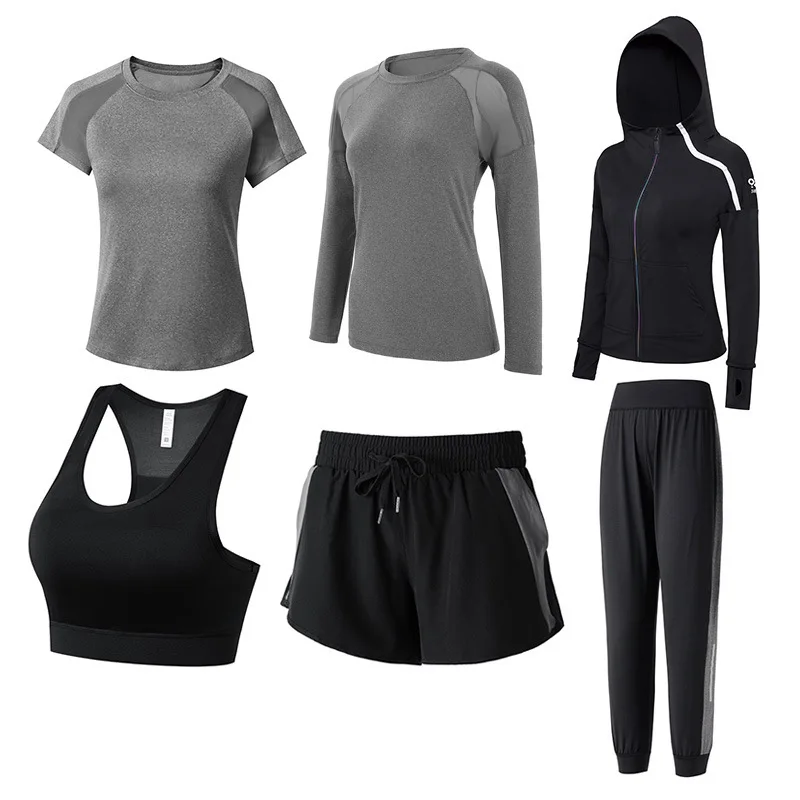 

The new yoga suit suit women's quick-drying suit gym sports morning running suit loose and thin suit breathable