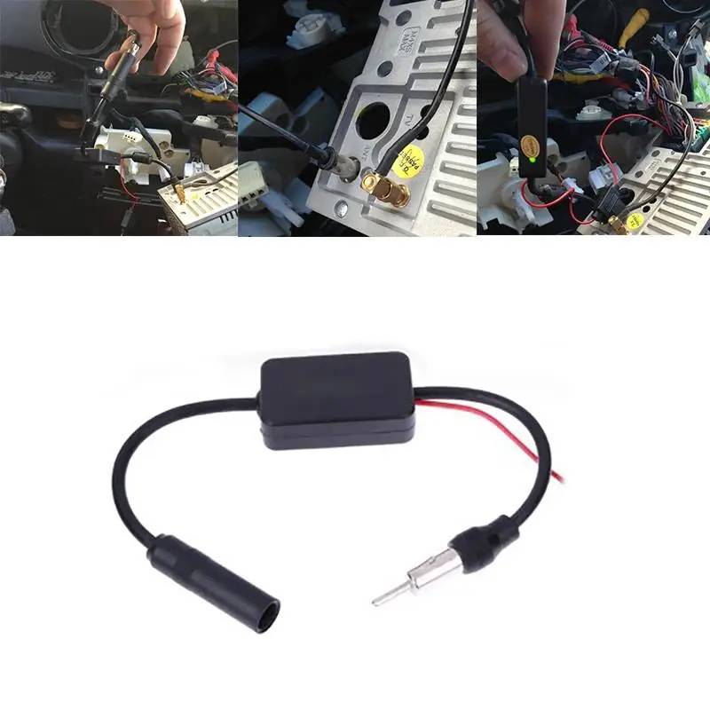 DC 10 ~ 15V FM 88-108MHz Car Antenna Signal Amp Booster Radio Amplifier Electronics Automobiles Audio Accessories | Автомобили и