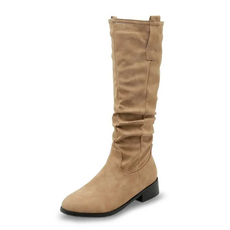 Женские сапоги до колена RIZABINA повседневные теплые высокие на меху с круглым