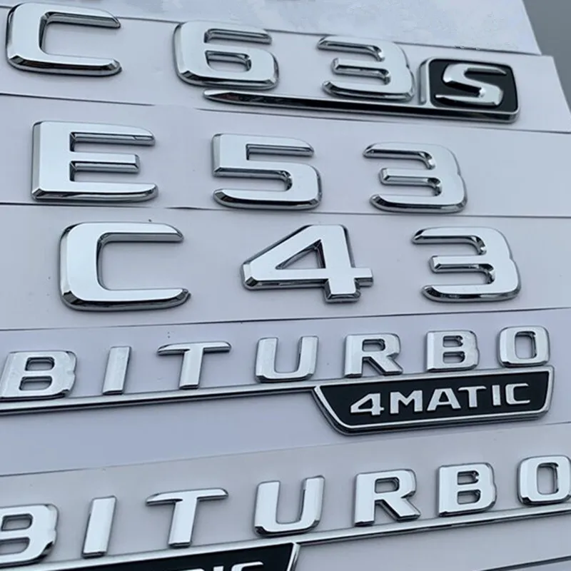 3D хромированные буквы багажника значок для Mercedes Benz AMG C63s E63s C43 C63 E43 E53 S63L S65L S 4matic CDI V8