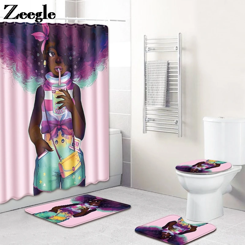 Африканский женский коврик для ванной из микрофибры туалета Противоскользящий