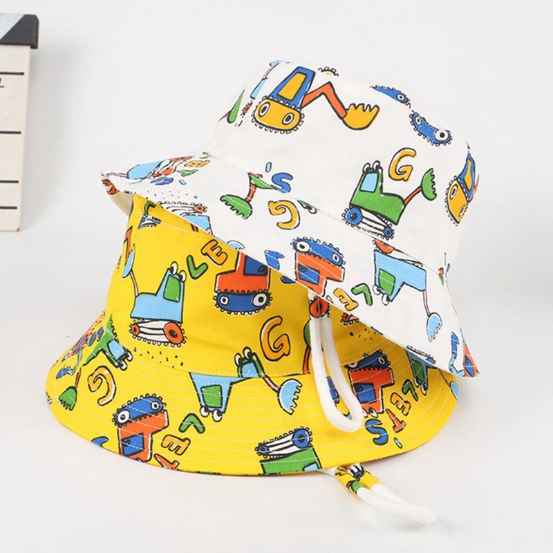 

Children's Bucket Hats Boys Girls Fisherman Hat Summer Toddler Panama Baby Sun Hat Casual Wide Brim Outdoor Beach Cap