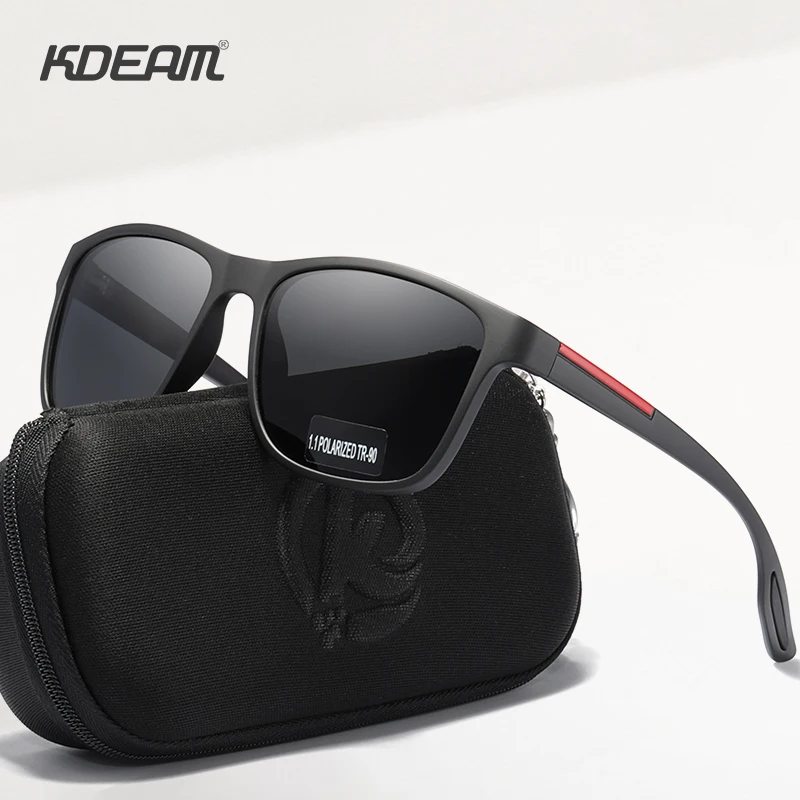 Мужские поляризационные солнцезащитные очки KDEAM гибкие с простым дизайном и