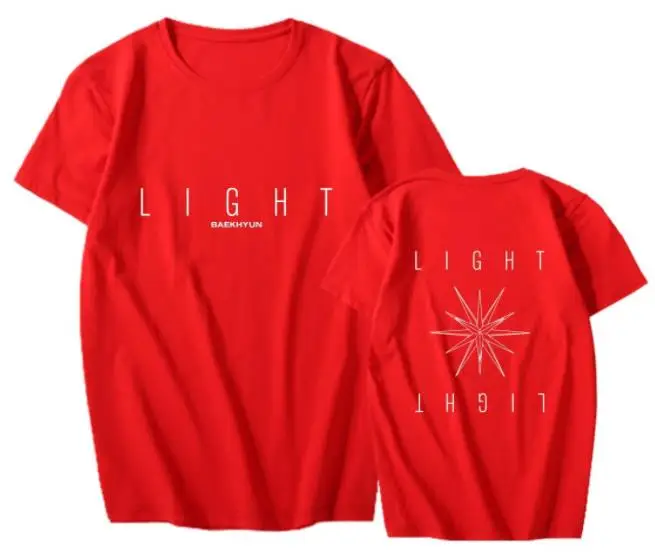 

Summer kpop exo BAEKHYUN LIGHT concert same printing t shirt unisex fashion o neck short sleeve t-shirt 10 colors