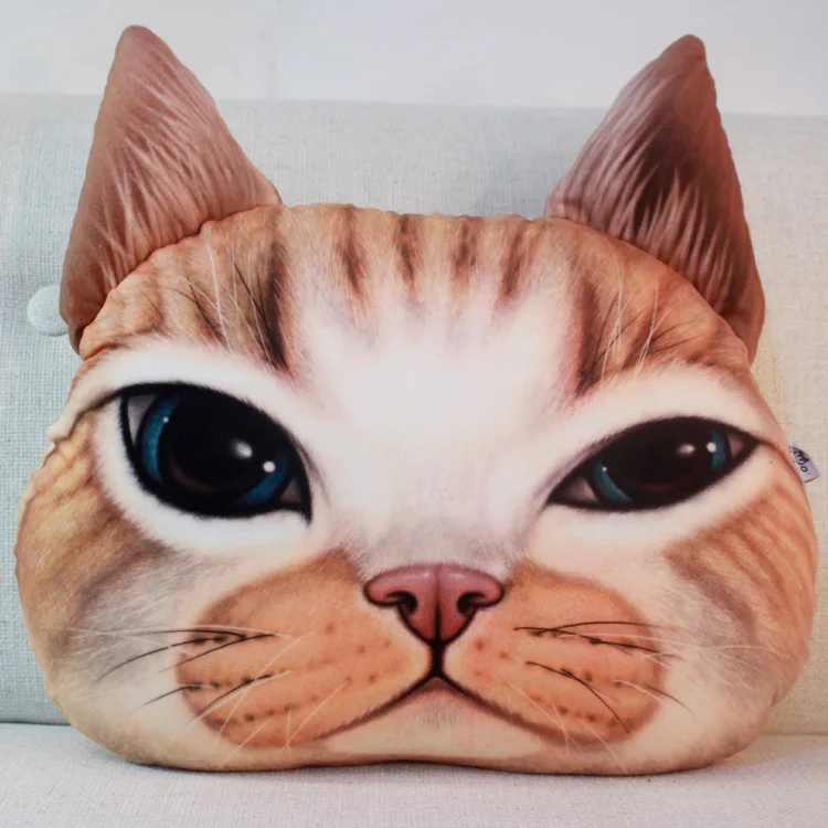 

Plush Toy 3d Printing Cat Head Pillow, Cat Pillow, Cushion