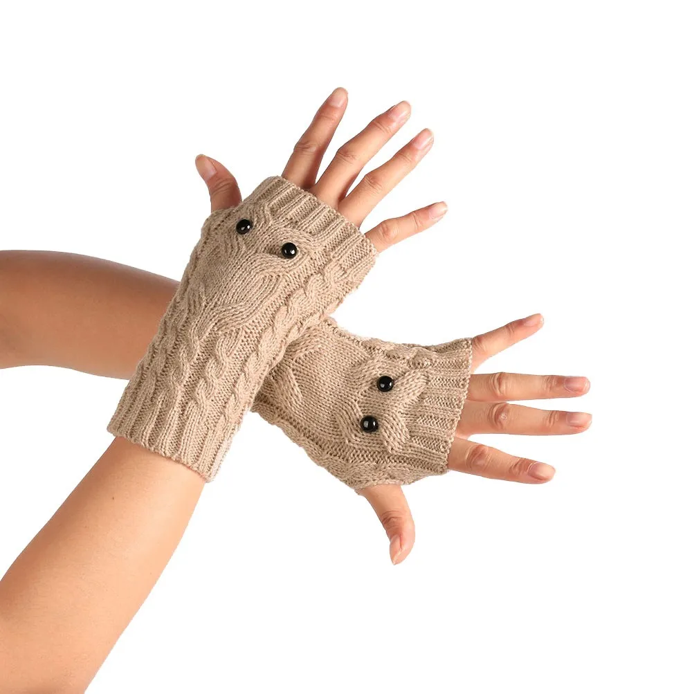 Зимние перчатки rekawiczki теплые вязаные длинные без пальцев перчатки|Мужские