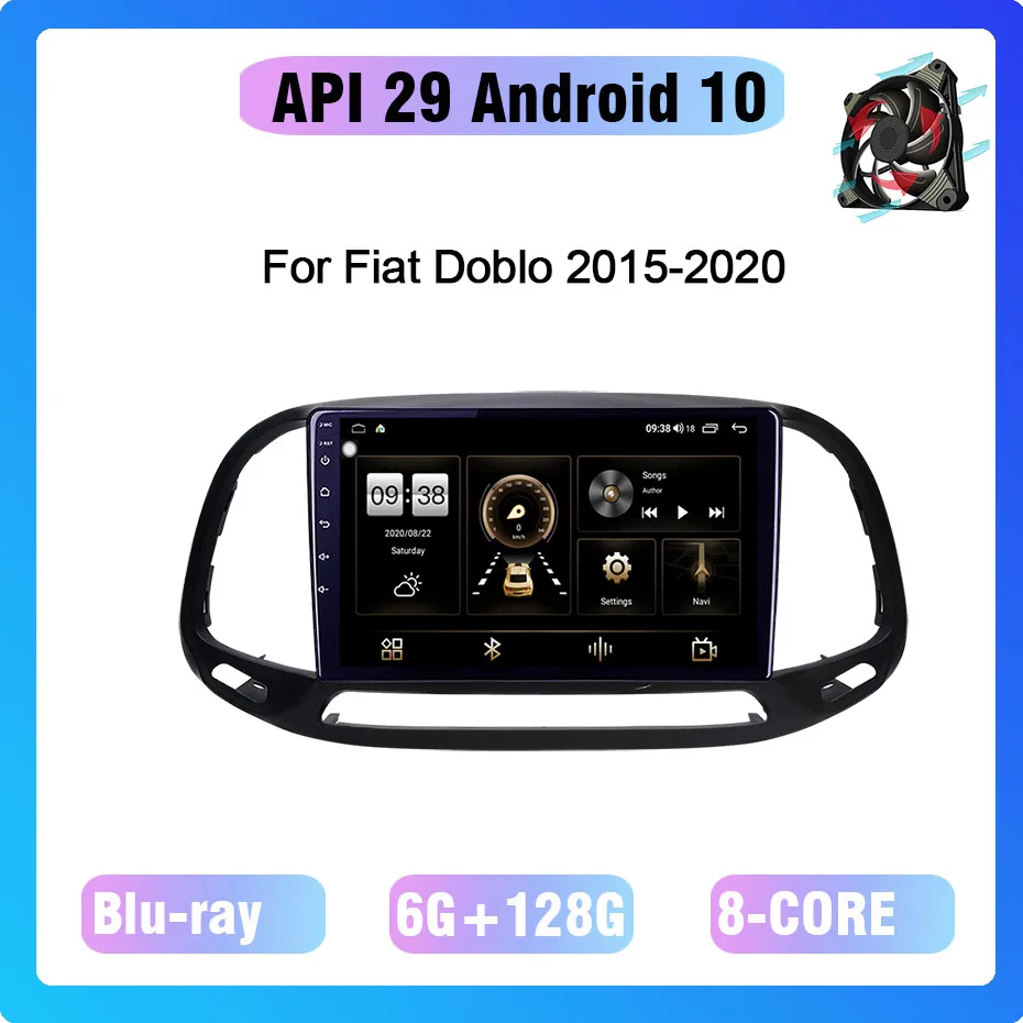 preço Coho Para Fiat Doblo 2015-2020 Android 10.0 Octa Núcleo 6 + 128g Carro Multimídia Jogador Receptor Estéreo Rádio Ventilador De Refrigeração