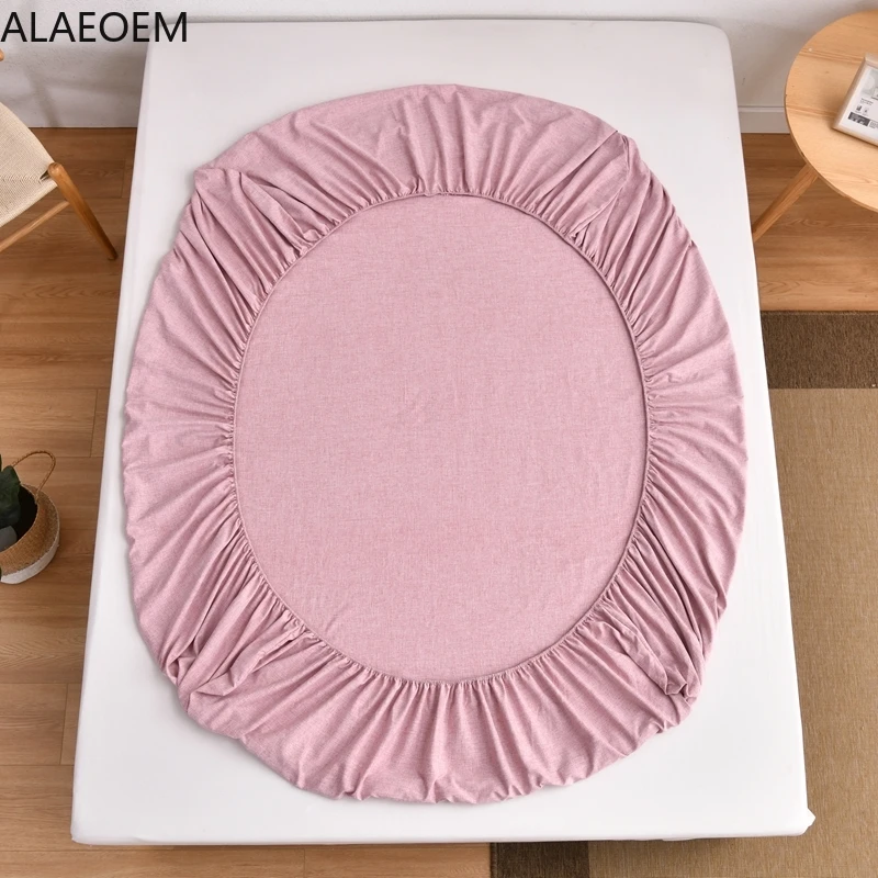 

Fitted Sheet with Elastic Bands Queen Bed Cover Double Twin Full Bedsheets 150x200 180x200cm Solid Color Mattress Protect Cover