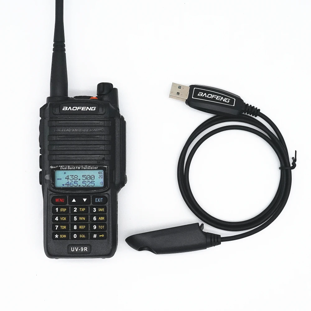 original baofeng waterproof ip67 usb programming cable with cd driver for baofeng uv 9r plus uv 9r a58 uv9r walkie talkie radio free global shipping