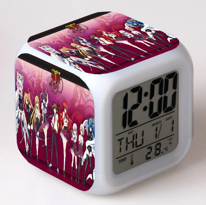 Anime High School DxD  Cartoon LED 7 Color Flash Digital Alarm Clocks Night Light Bedroom Desk Clock despertador Alarm-Clock images - 6