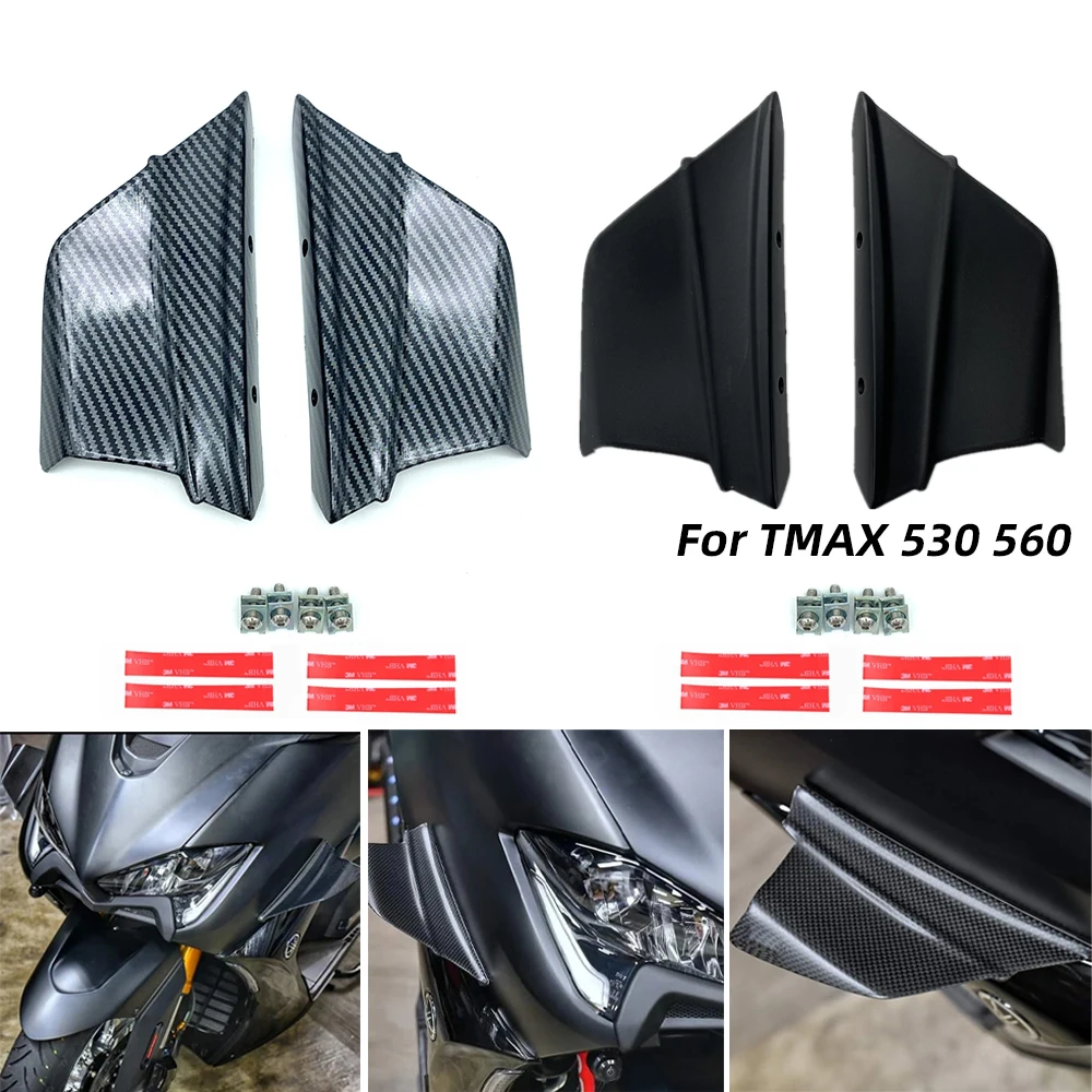 

REALZION ABS Motorcycle Side Winglet Wind Fin Spoiler Front Fairing Protector Cover For Yamaha TMAX530 TMAX560 TMAX 530 560