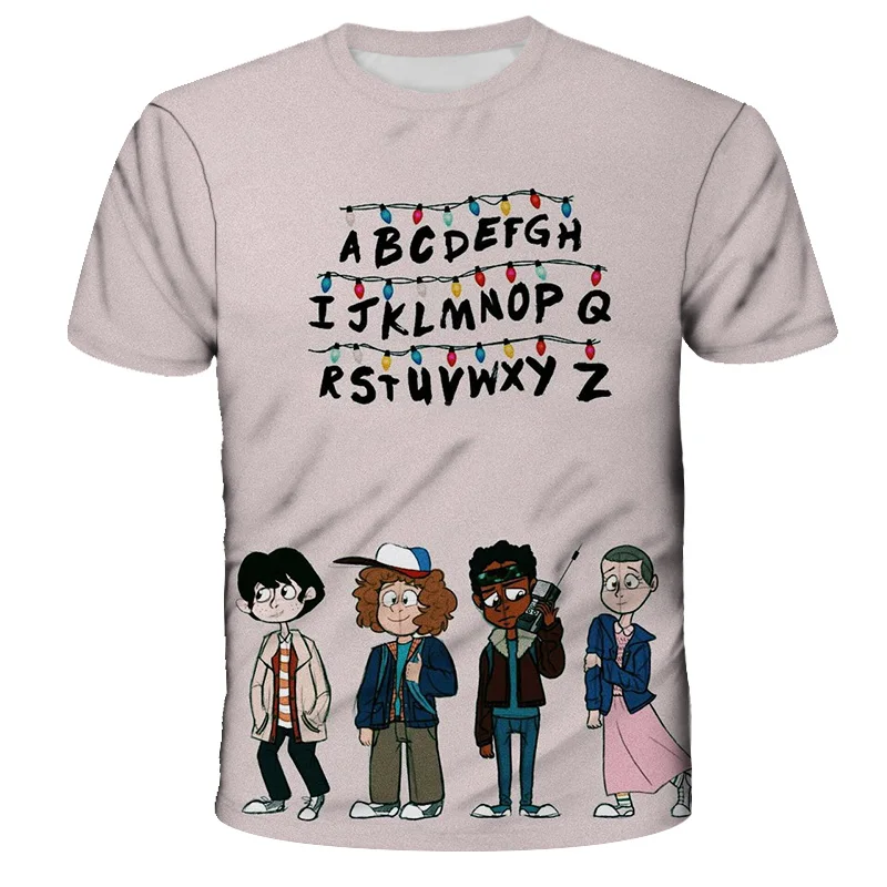 

Children's Clothing Stranger Things T Shirt Girls 4-14 year kids clothes girl Tops Tees Boys T-shirts Casual Summer Streetwear