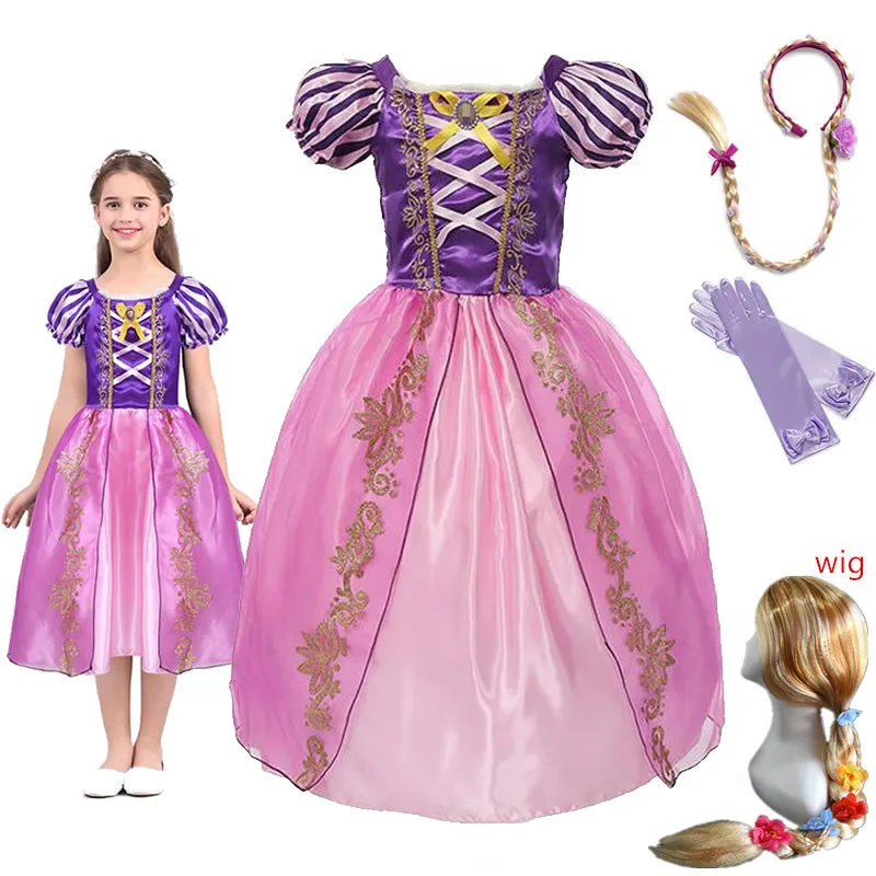 Рождественское платье принцессы Рапунцель для девочек младенцев летние