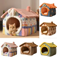 removable pet house enclosed puppy kennel mat for dog cat animals nest cushion sofa bed cat house bed products for teddy cat
