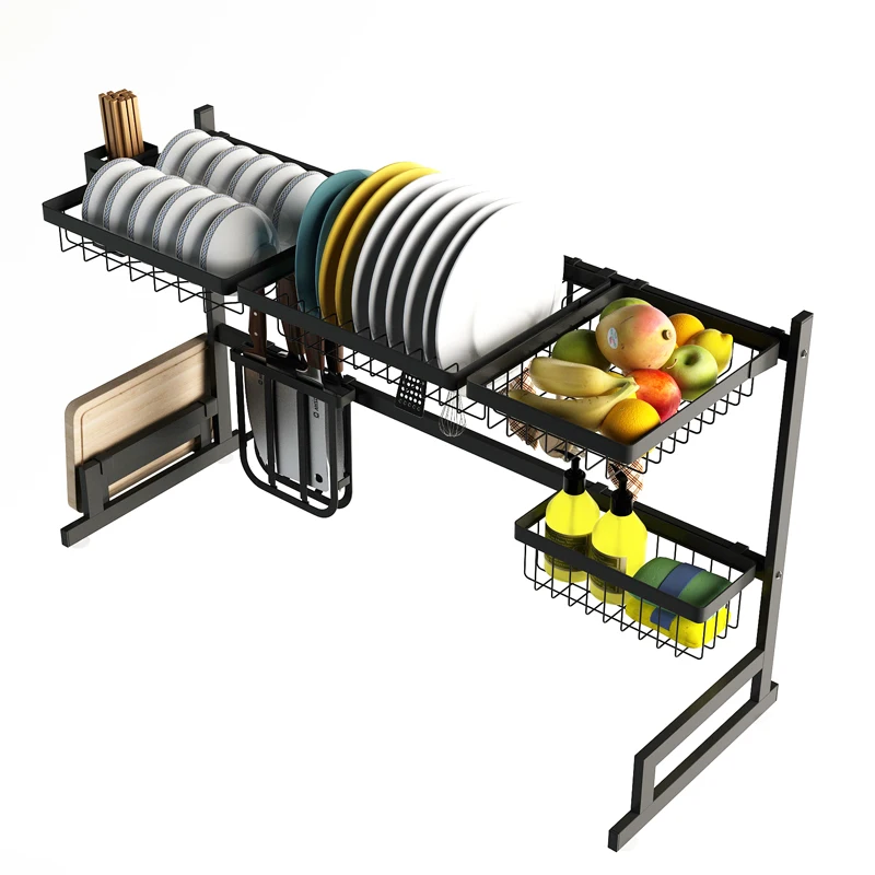 Нержавеющая стальная кухонная полка для проветривания мисок, раковины, сушилки для посуды, хранения кухонных принадлежностей на.