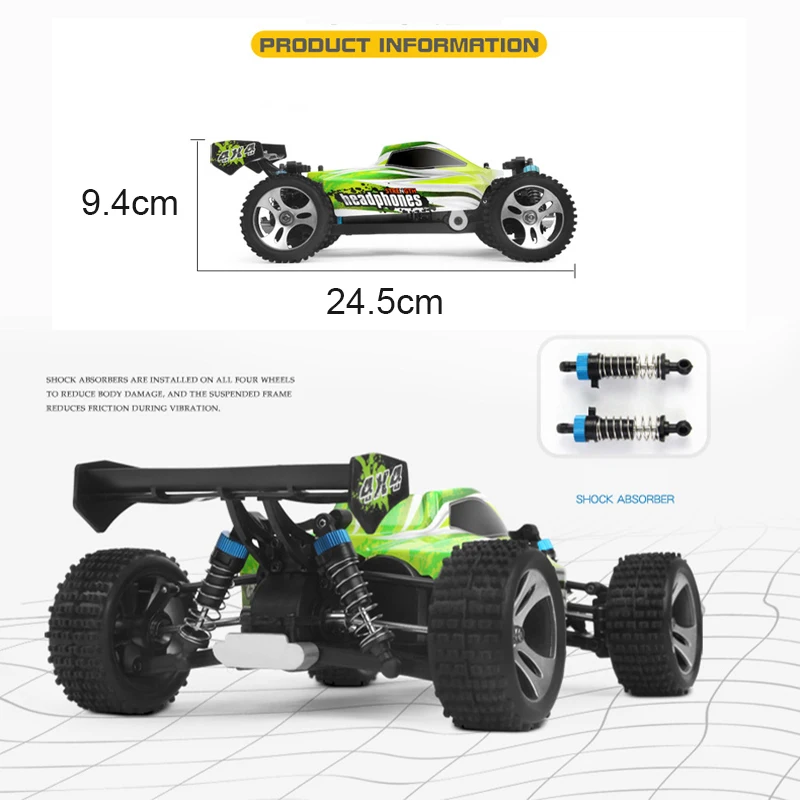1:18 2 4G 4WD RC автомобиль 70 км/ч обновленная версия Радиоуправляемый грузовик багги