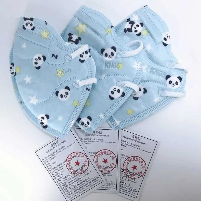 Детская маска с розовым медведем 5 слоев KN95 детская для мальчиков и девочек