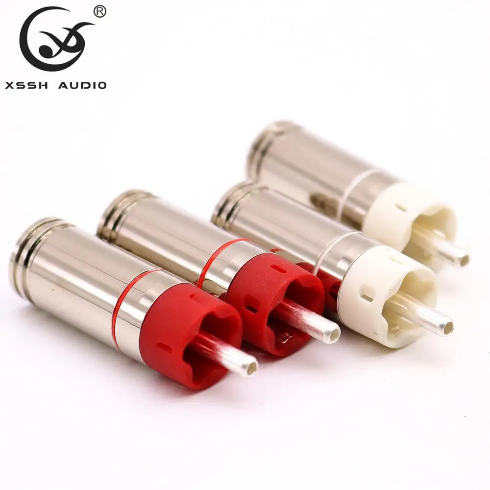 4 шт. 8 шт. 16 шт. XSSH аудио HiFi пуля сварная форма лотоса мужской аудио коаксиальный одноточечный контактный сигнал RCA разъем