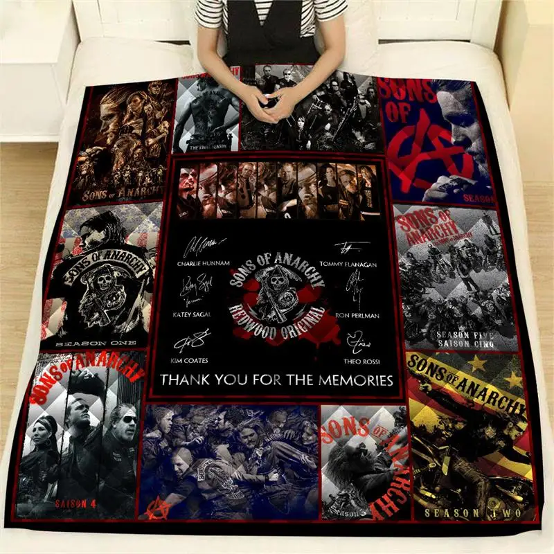 

Summer Quilt Sons Anarchy Printed Bedspread Blanket Comforter Bed Cover Quilting Home Suitable Thin Coverlet Bed Sheet Duvet