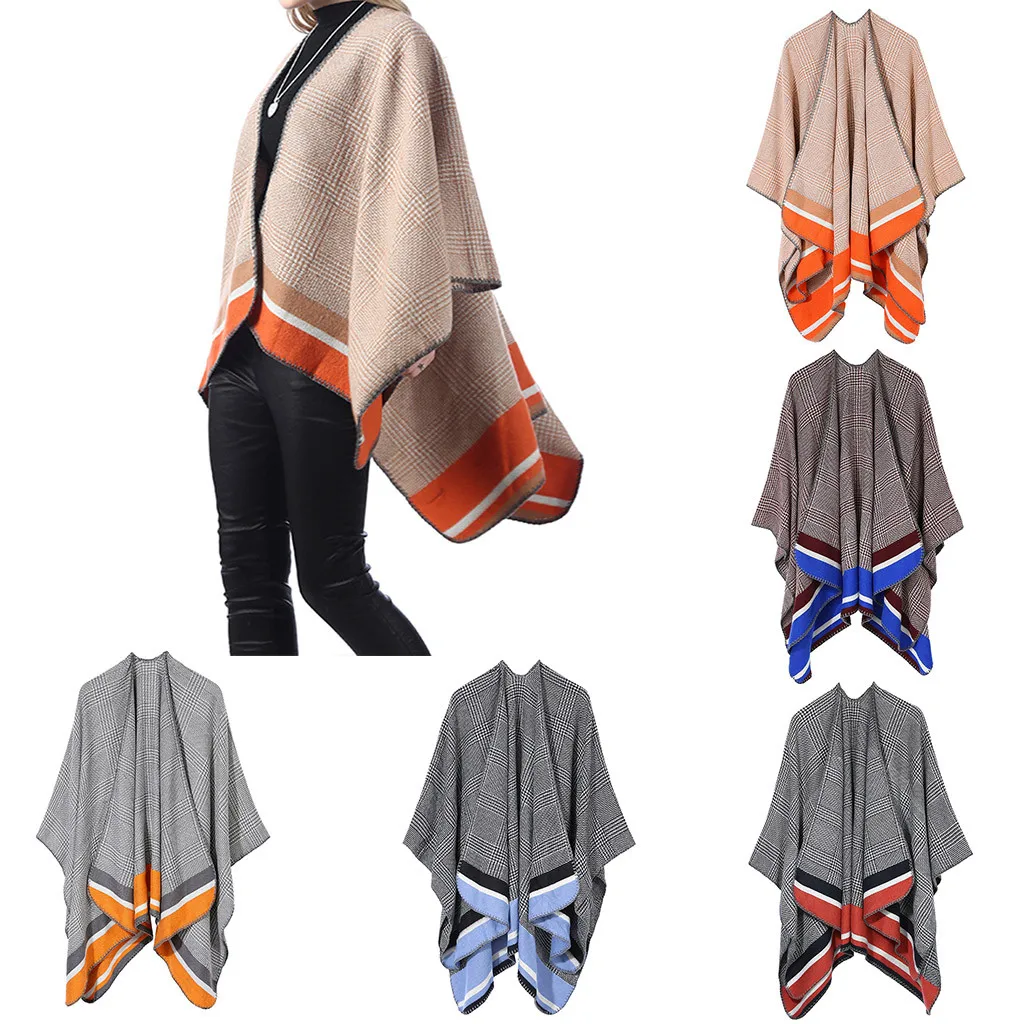 

European and American fashion style women's soft cashmere scarf fashion warm blanket solid winter shawl elegant wrapped 40*