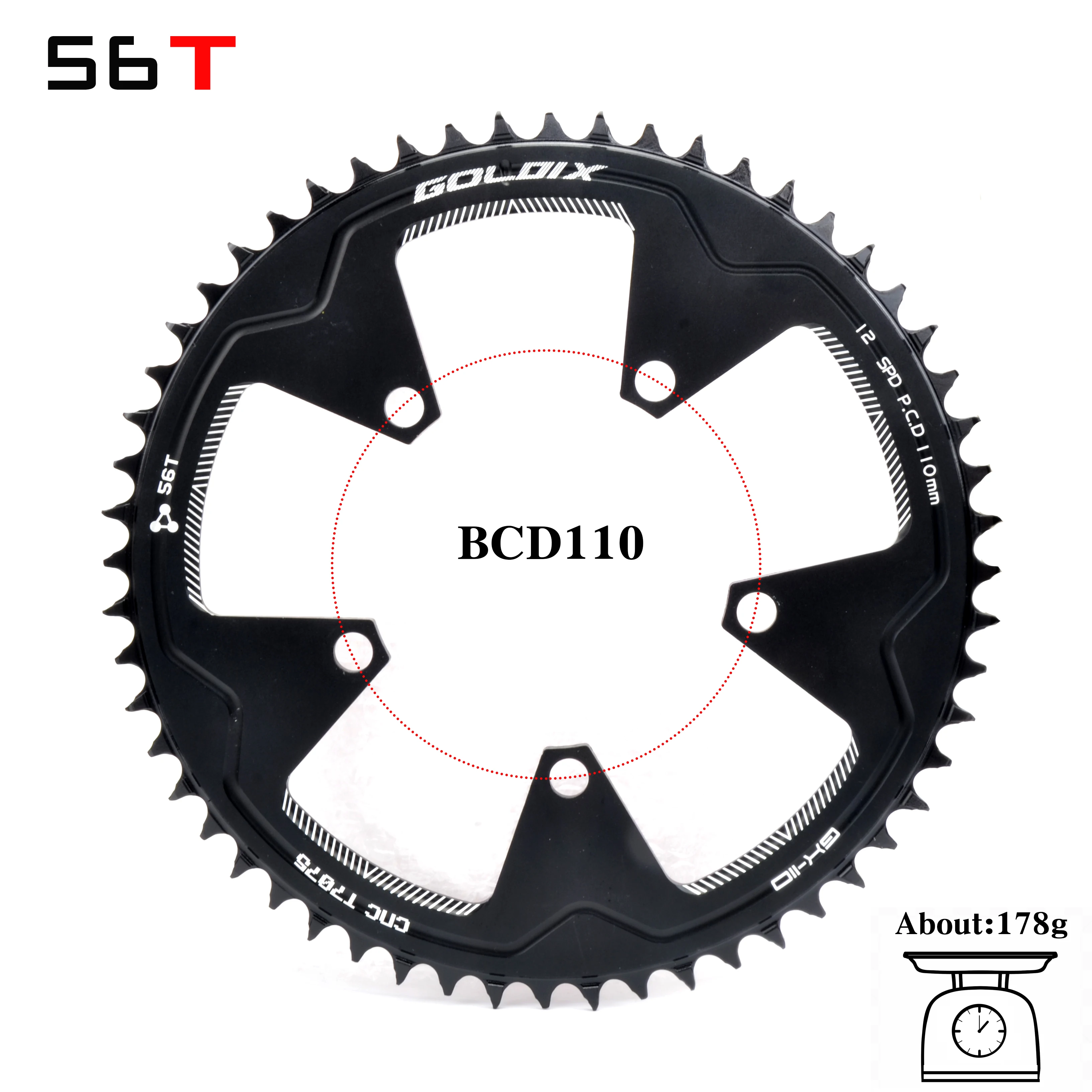 PROWHEEL дорога велосипедная Звездочка 110BCD 130BCD 34/39/50/53 звездочки сталь/алюминиевый