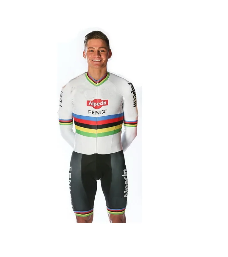 2020 Alpecin Fenix Pro Team белое боди Летние велосипедные длинные Джерси комплекты