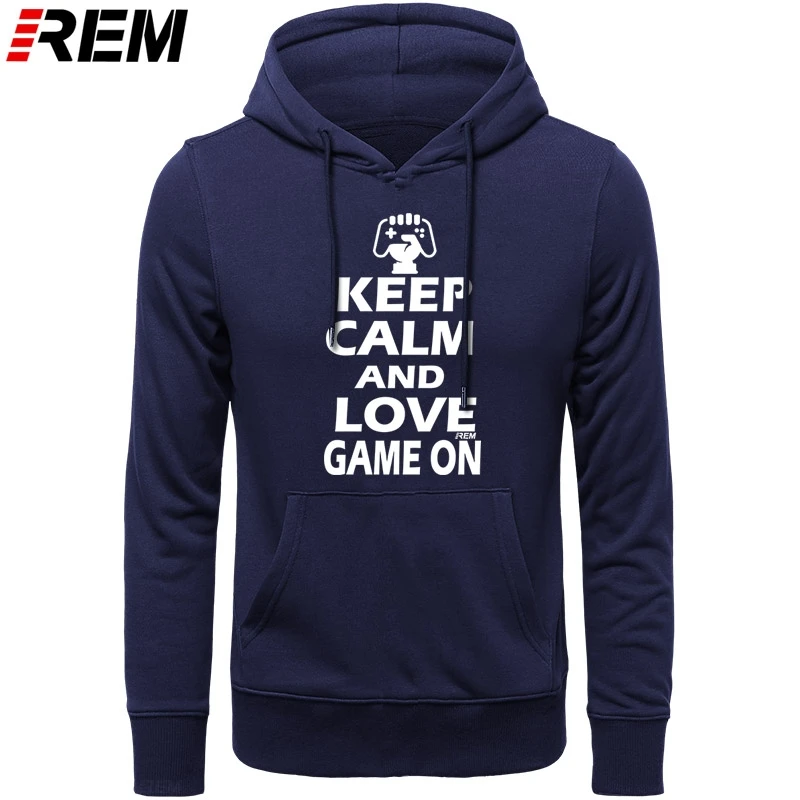 

Мужская хлопковая толстовка с надписью Keep Calm And Game On Geek Graphic, в стиле Харадзюку, с круглым вырезом, уличная одежда, толстовки в стиле хип-хоп