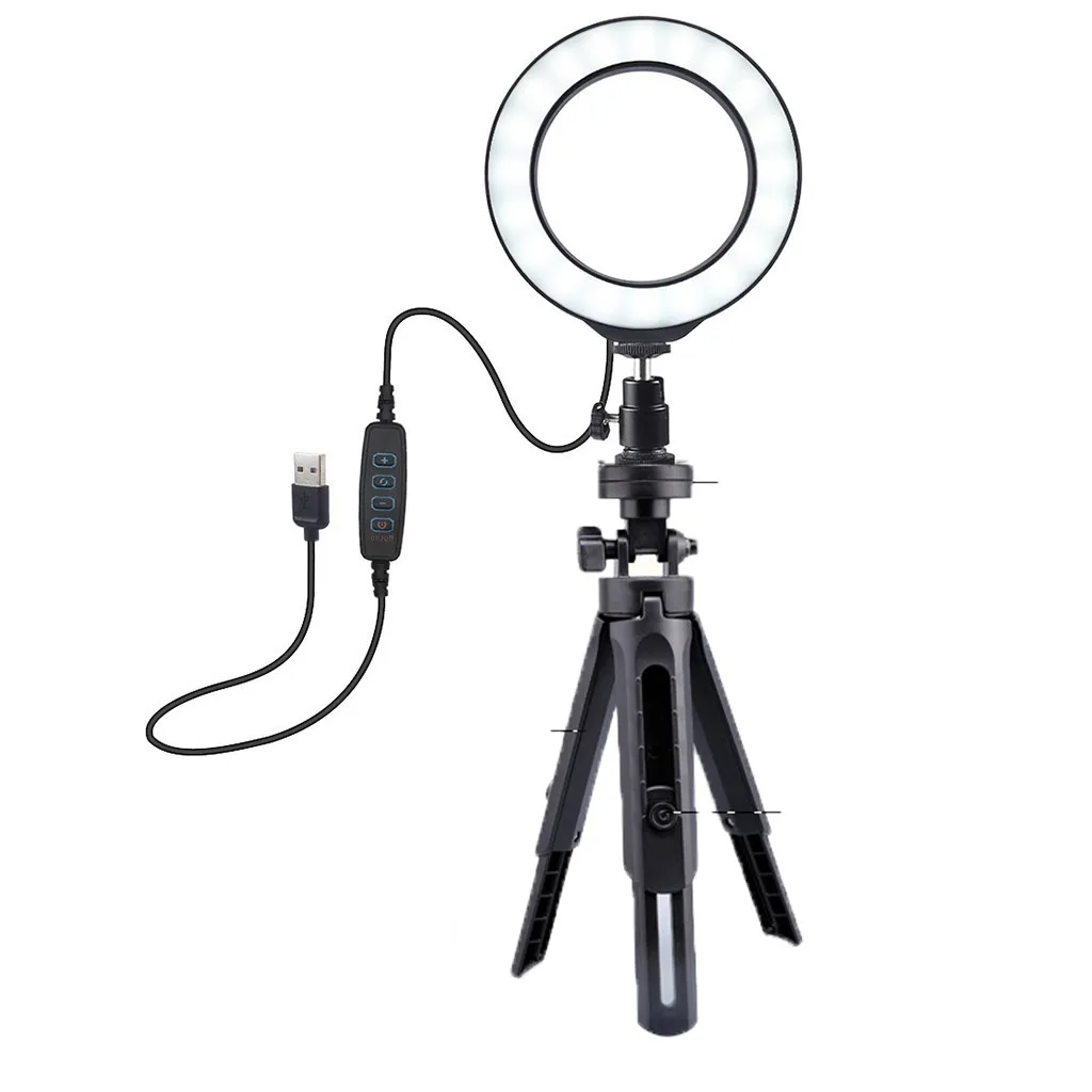 Кольцевой светильник штатив с регулируемой яркостью 16 см USB 3 режима светодиодный