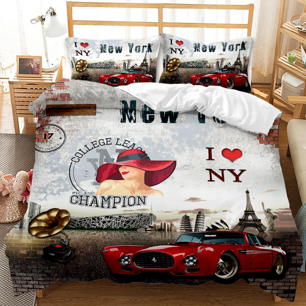 Комплект постельного белья для мужчин и женщин 2/3 шт. с изображением Эйфелевой