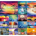 Алмазная 5D картина сделай сам, Набор для вышивки крестиком по мотивам пейзажа, заката, моря, мозаика для творчества, подарочное украшение