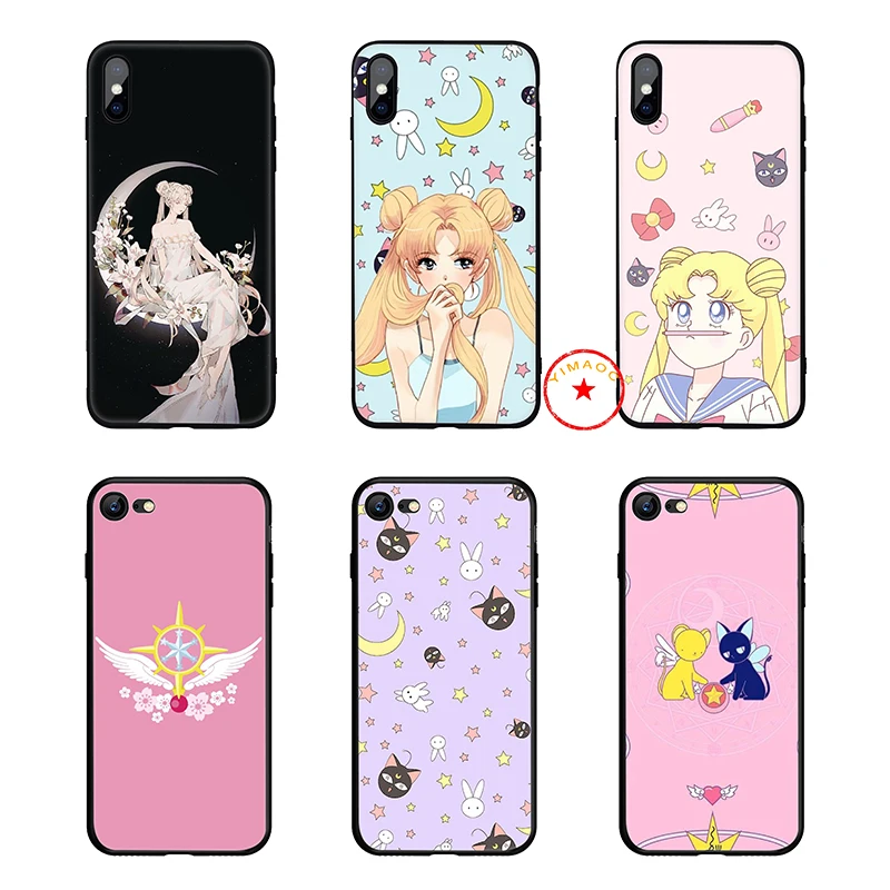 Sailor Moon Anime Soft Silicone Phone Case for iPhone 11 Pro Xs Max X or 10 8 7 6 6S Plus 5 5S SE Xr 7Plus Cover |