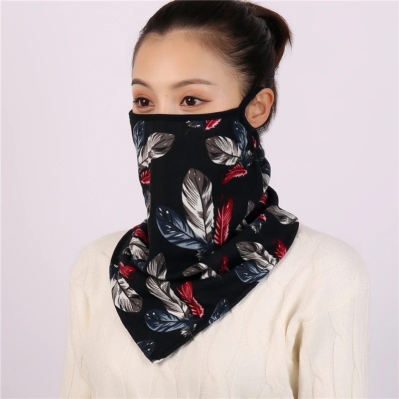 

2021 New Women Winter Scarves Cotton Feeling Mask Man Neck Scarf Rings Headband Soft Warm Face Scarfs Masks