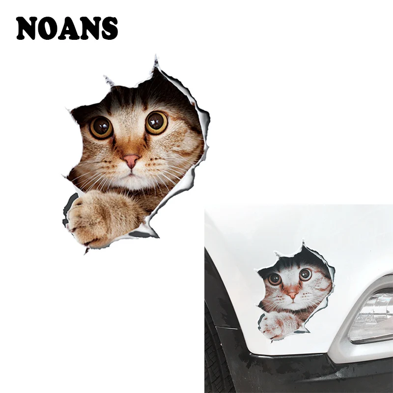 Автомобильная Наклейка 3D стерео забавная персональная наклейка с котенком для