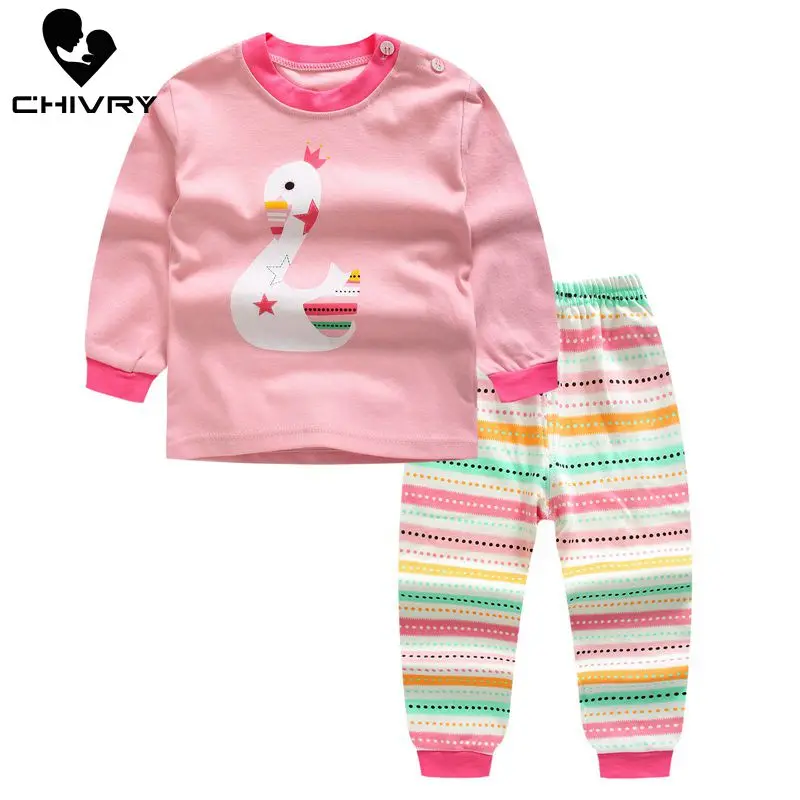 Пижамный комплект для новорожденных мальчиков и девочек Милая футболка с