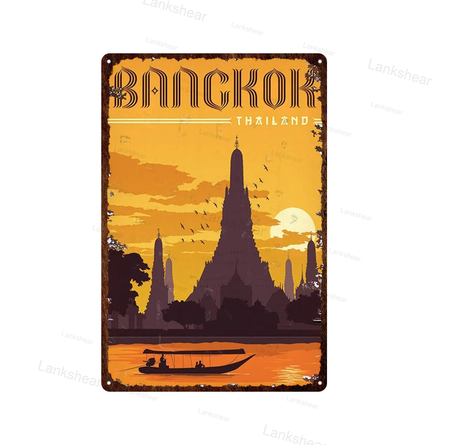 Металлический жестяной ретро-плакат с мексиканским Парижем Нью-Йорком цветной