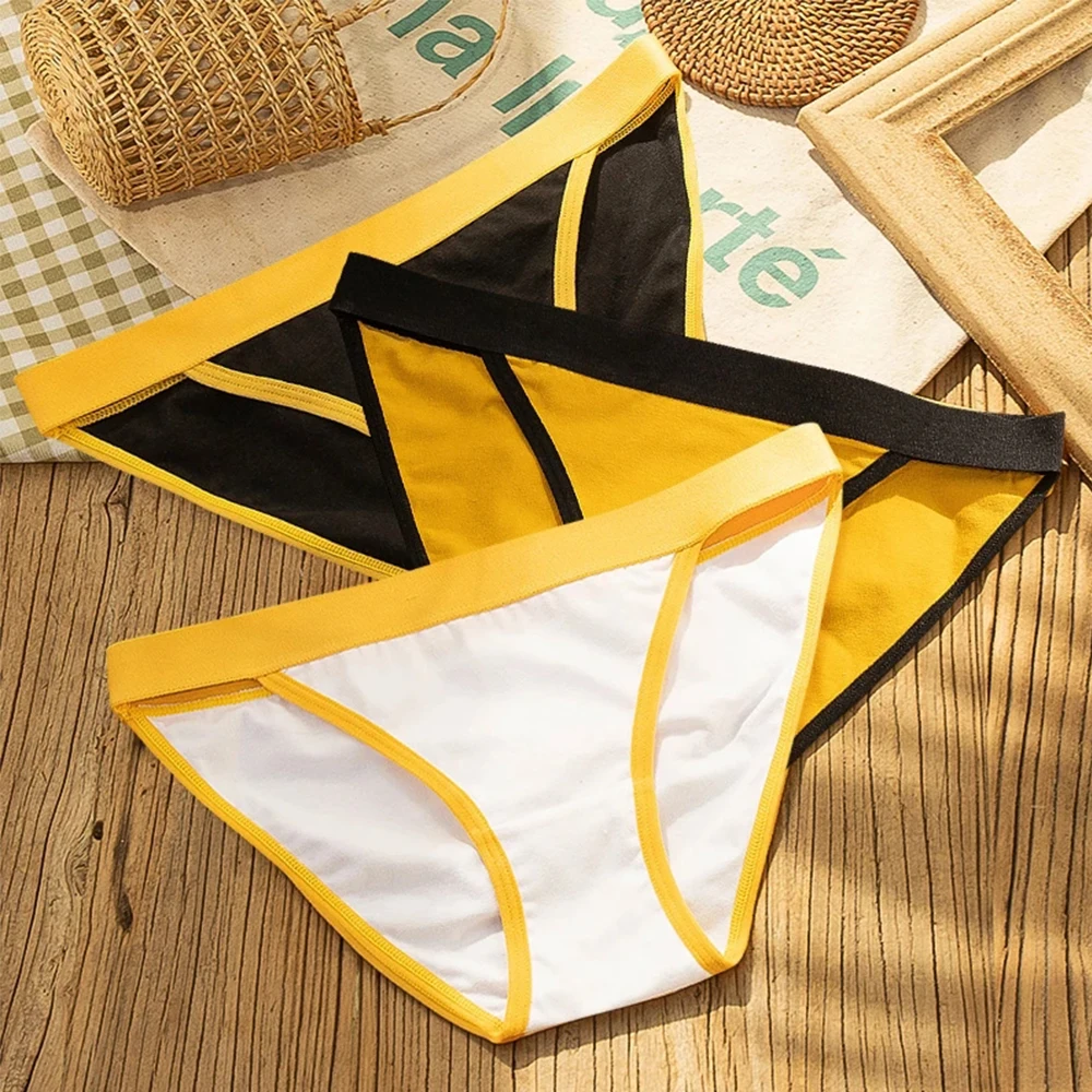 

Women Cotton Briefs G String Simple Design Female Erotic Underwear Temptation Low-waist Panties