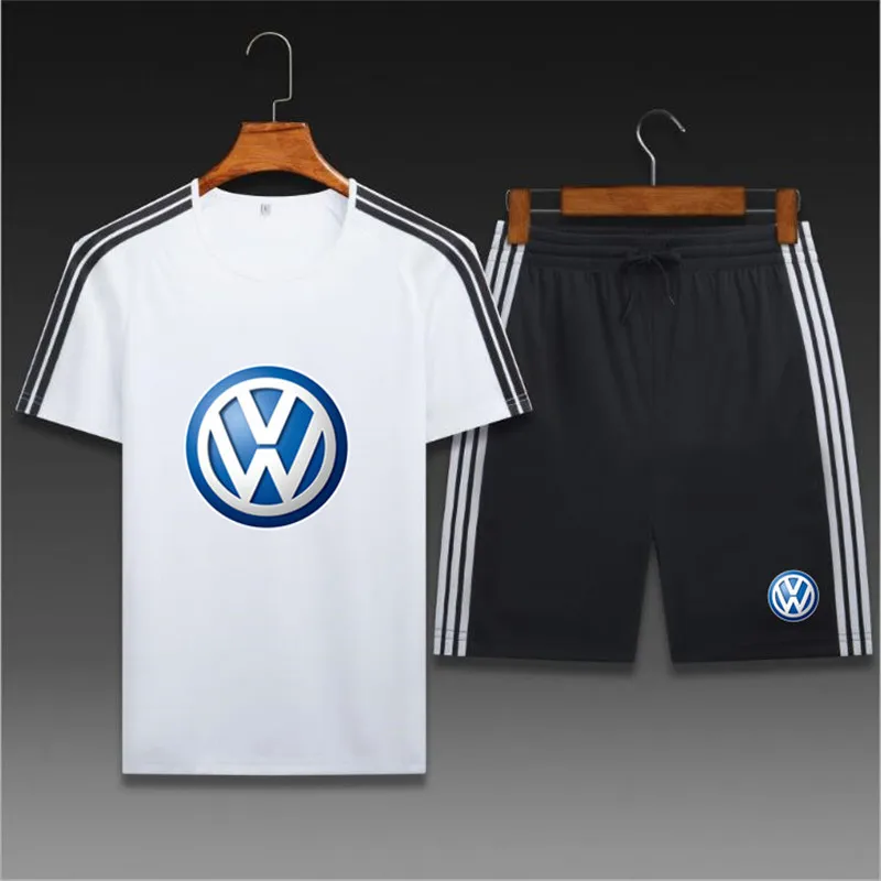 

2021 New Sports Suit Men'S Running Gym Summer Two Piece Quick Drying Clothes Casual Short Sleeve Shorts Summer