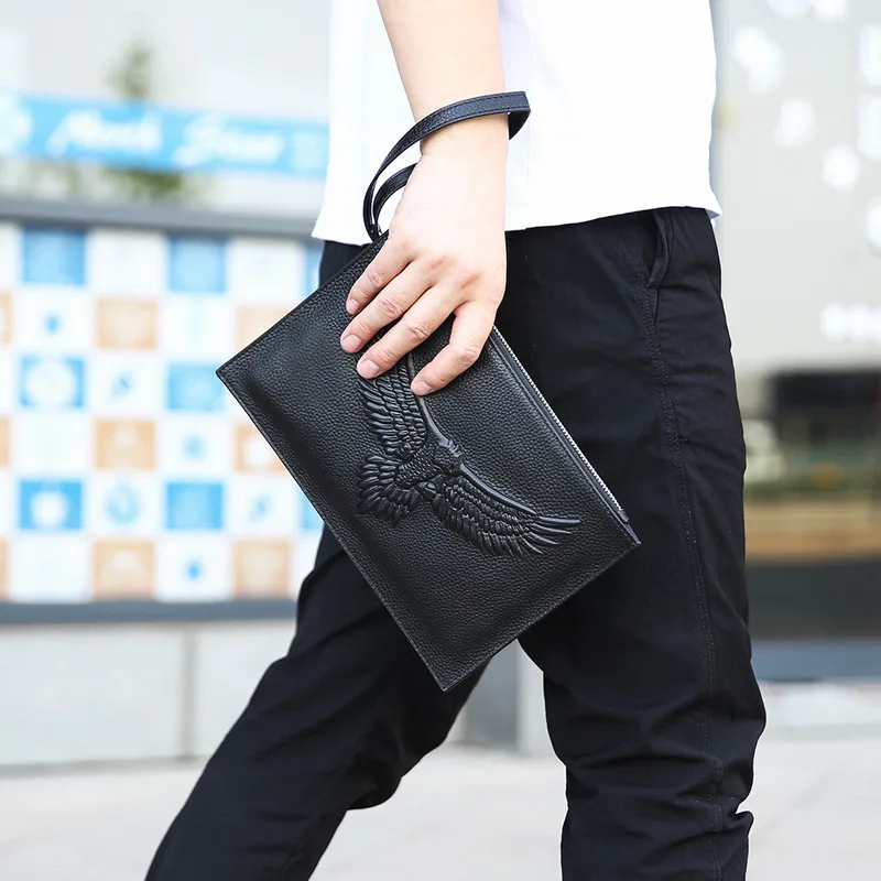 

Men's genuine leather envelope bag new design day clutch male business handbag iPad messenger bag travel bag for man