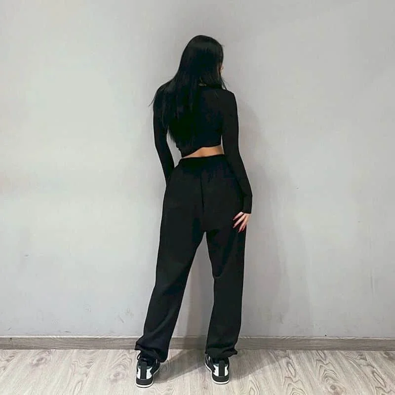 

2021 Spring Summer New Pants Female Students Korean Harajuku Loose Casual Plus Fashion Streetwear Women Goth Sweatpants Trousers