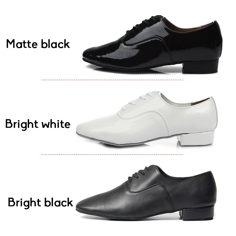 SWDZM Men Ballroom Latin Dance Shoes Black Latin Shoes Plus Size Low Heel Tango Professional Practice dancing shoes for Boys