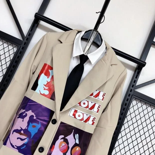 Женский пиджак с принтом демисезонный в готическом стиле | Женская одежда