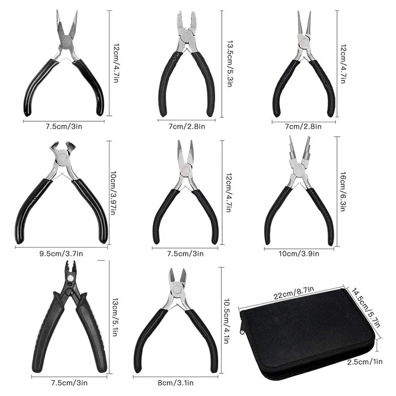 

Jewelry Pliers, 8Pcs Jewelry Making Pliers Tools Mini Jewelry Pliers Set Jewelry Making Kit for Jewelry Making Supplies