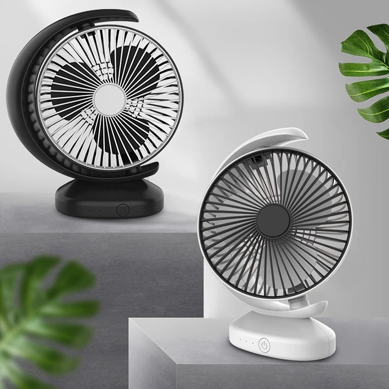

USB Rechargeable Fan Handheld Cooling Fan with 18650 Battery Black Desktop Radiator Fan