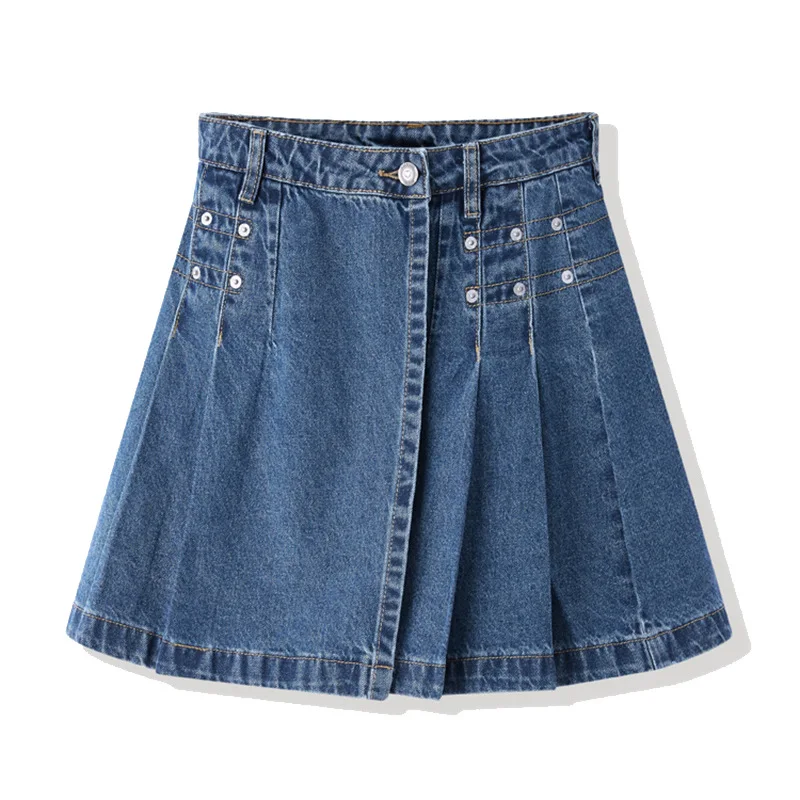 

Skirts Women 202 Summer New Fashion Temperament Korean Style Commuter Pleated Denim Skirt Skirt C1geb2101