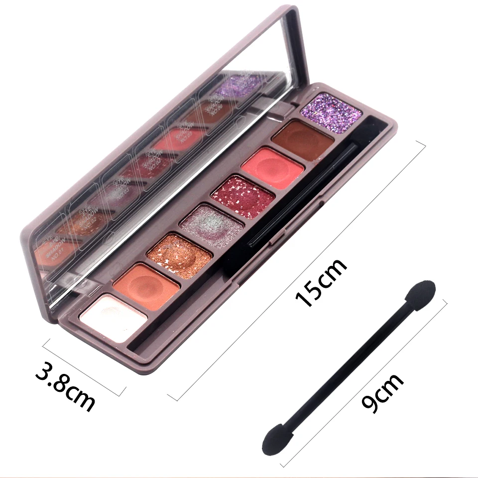 Блестящие тени для век Палитра мерцающие матовые нюдовые водостойкий